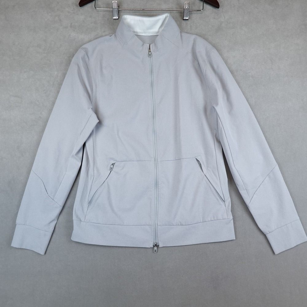 Lululemon Airing Easy Jacket Sea Salt Gray Mens Small Mesh Swift Zip Pockets